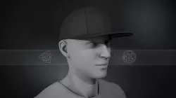 Black Snapback Cap Low-poly 3D model