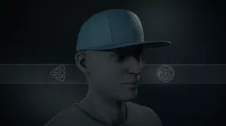 Blue Snapback Cap Low-poly 3D model