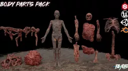Body Parts prop pack - low poly 3D Models Low-poly 3D model