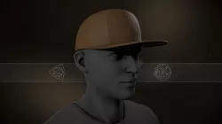 Brown Snapback Cap Low-poly 3D model