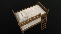 Bunk Bed Low-poly 3D model