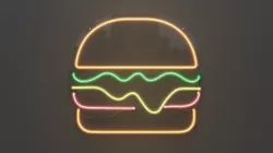 Burger - Neon Sign 3D model