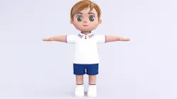Cartoon Boy  Cute Boy  Low-poly 3D model