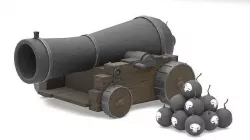 Cartoon Cannon 3D model