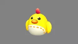 Cartoon chick doll Low-poly 3D model
