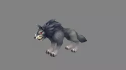 Cartoon fangs wolf Low-poly 3D model
