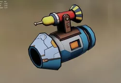 Cartoon laser cannon Low-poly 3D model