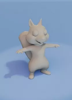 Cartoon Squirrel Rigged Base Mesh 3D Model Low-poly 3D model