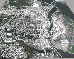 Cityscape Crystal and Pentagon city 3D model