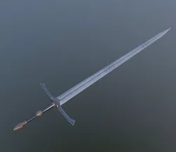 Classic 2-handed sword Low-poly 3D model