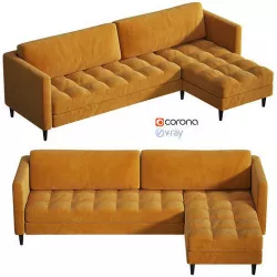 Corner sofa German RM Home 3D model