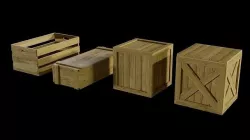 Crates game ready Low-poly 3D model