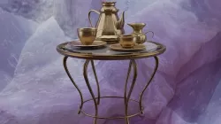Cupronickel Tea Set Bronze Tea Table 3D model