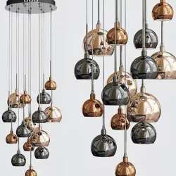 Dar AUR1564 Aurelia 15 Light Pendant Copper And Bronze 3D model