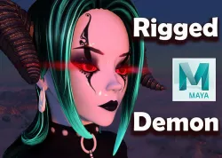 Demon Succubus Tiefling Devil Girl Low-poly 3D model