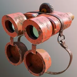 Dirty Binoculars Low-poly 3D model