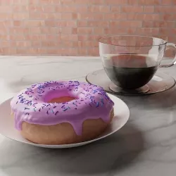 Donut with a cup of coffee 3D model
