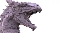 Dragon head roar posed head 3D model