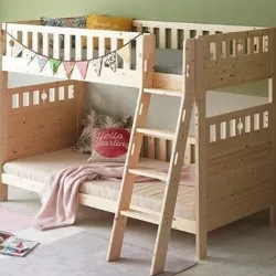 Dream Detachable Finnish Wood Bunk Bed 3D model