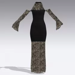 DRESS LACE BLACK  LONG LACE 3D model
