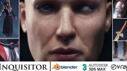 Female Inquisitor Warhammer 40k 3D model