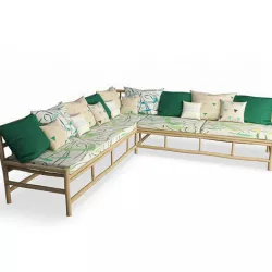 Floated Wooden Corner Bench 3D model