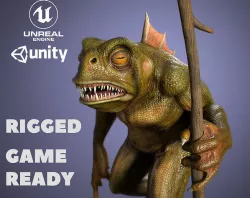 Frog monster Low-poly 3D model