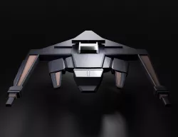 Futuristic Spaceship Low poly - 3D model Low-poly 3D model