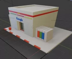 Google drive building lowpoly Low-poly 3D model