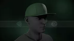 Green Snapback Cap Low-poly 3D model