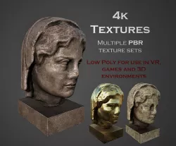 Head of Goddess of harvest Low-poly 3D model