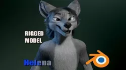 Helena Anthro Wolf 3D model