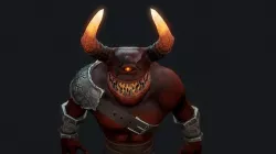 Hell Bull Low-poly 3D model
