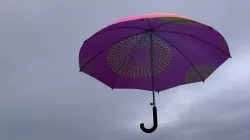 Hot pink and yellow Umbrella  3D model