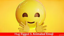 Hug Animated Emoji Reaction Low-poly 3D model
