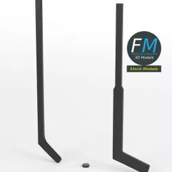 Ice hockey sticks and puck 3D model