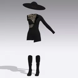 JUMPSUIT LACE MINI  BLACK 3D model