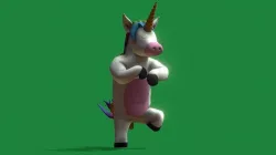 Kawaii Unicorn rigged Low-poly 3D model