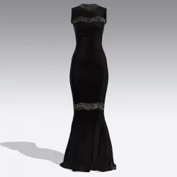 lace black dresss woman 3D model
