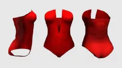 Ladies Strapless Bodysuit With Front Cut Low-poly 3D model