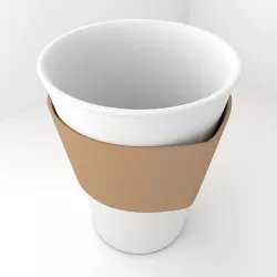 Large Paper Cup with Java Jacket 3D model