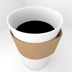 Large Paper Cup with Java Jacket and Coffee 3D model