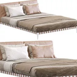 Leather Bed Gregory By Flexform 3D model