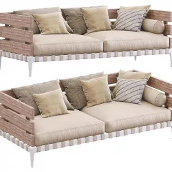 Leather Sofa Ansel By Flexform 3D model
