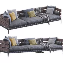 Leather Sofa Ansel By Flexform 3D model