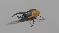 Low-poly Hercules Beetle  Low-poly 3D model