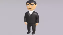 Man Tuxedo Dinner Jacket Gentleman Character Rigged Animated 3D model