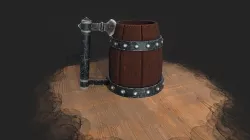 Medieval Axe Tankard 4K Low-poly 3D model