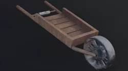 Medieval Wheelbarrow Game Ready Low Poly 3D Model  Low-poly 3D model