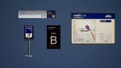 Metro Subway Underground Labels Billboards Game Ready Low-poly 3D model